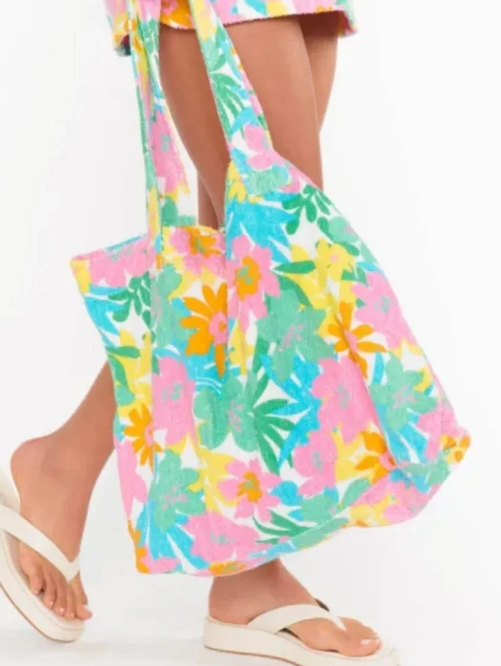 Show Me Your MUMU Floral Bag Tote Terrycloth Resortwear